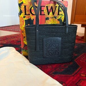 Loewe Black Textured Tote Bag